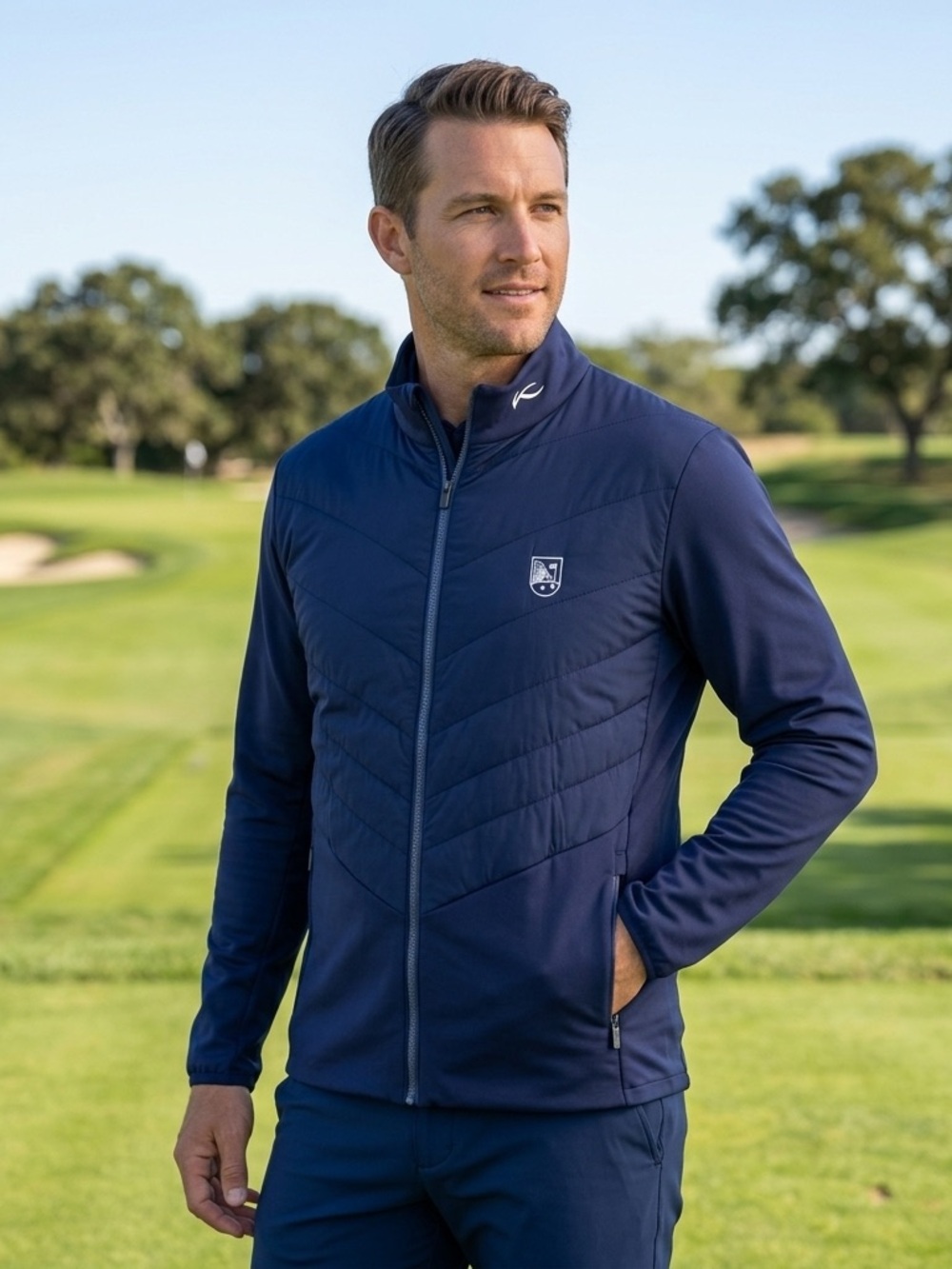 KJUS Release Jacket Men 52 L Technical Performance Stretch Golf Navy Insulated